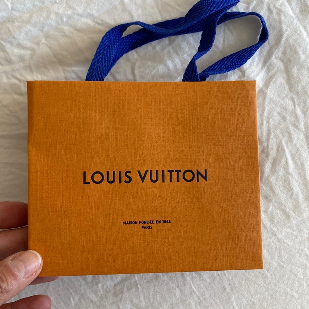 LOUIS VUITTON paper bag with receipt holder 5 1-2x4 1-2